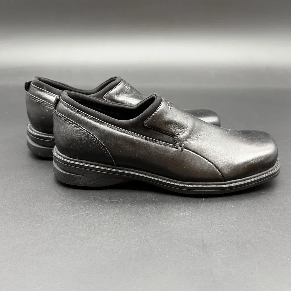 New Sperry Top-Sider Boys Youth 4.5 M Black Leather Slip On Dress Loafers Shoes